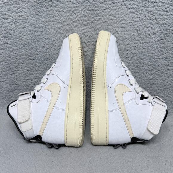 Nike Air Force 1 High Utility Womens Size 8.5 Sneakers White Light Cream Leather - Picture 6 of 9